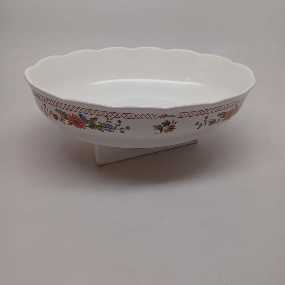 Lenox‎ Lantana Wind Chimes Oval Vegetable Serving Bowl Scalloped Fine China USA